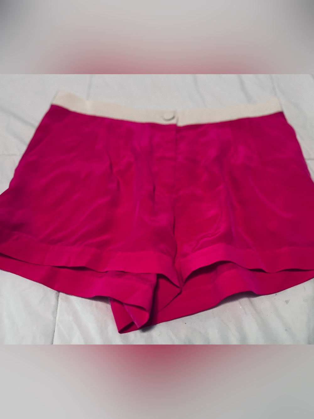 Mason Fushia Silk Pleated Short Shorts